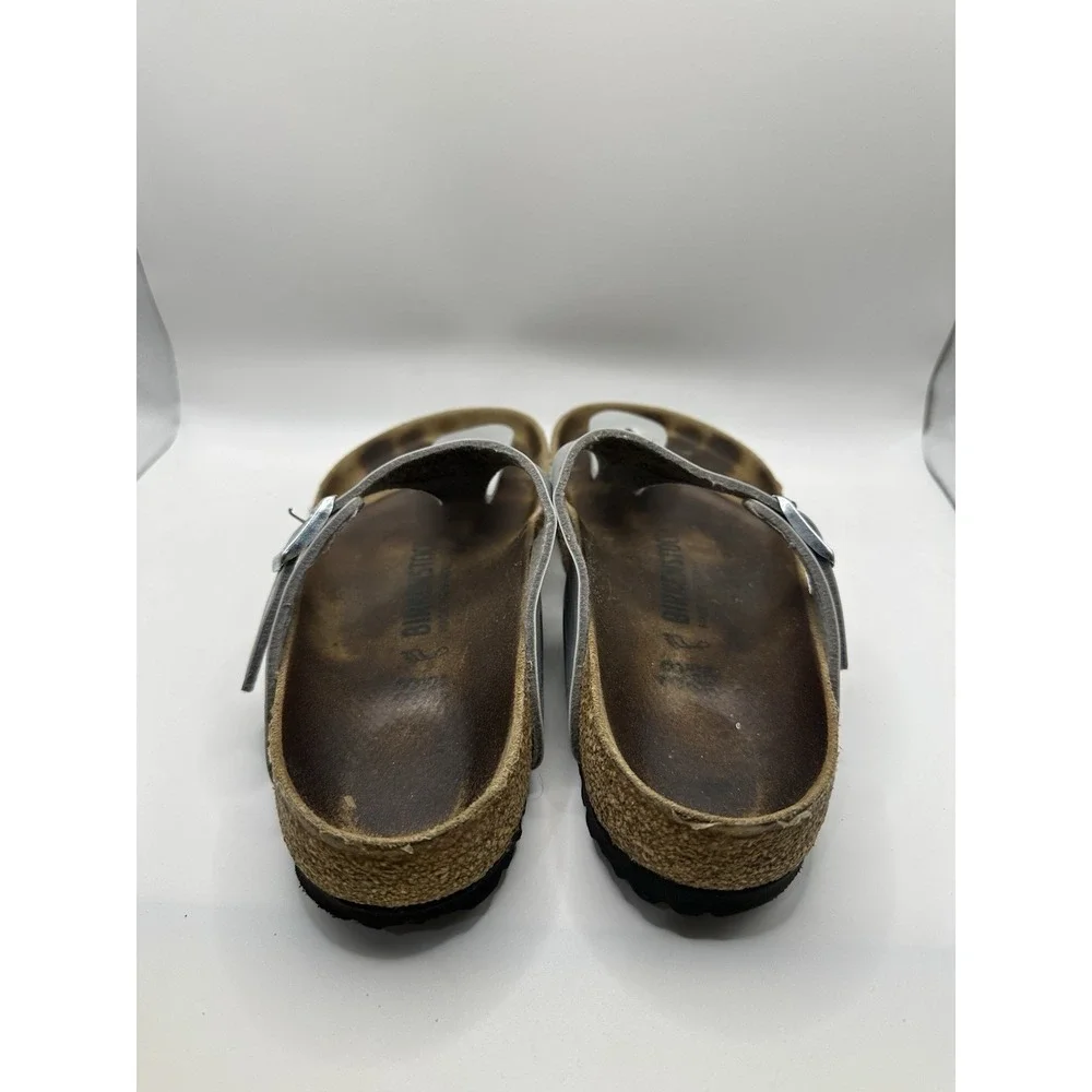 Birkenstock Gizeh Women's‎ Size 38 Metallic Gray Birko Summer Sandals 7-7.5 US